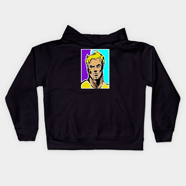 Blonde Guy Graphic Kids Hoodie by LupiJr